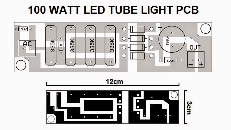 Capacitor Based LED Tubelight Circuit Using 1 Watt LEDs | Circuit